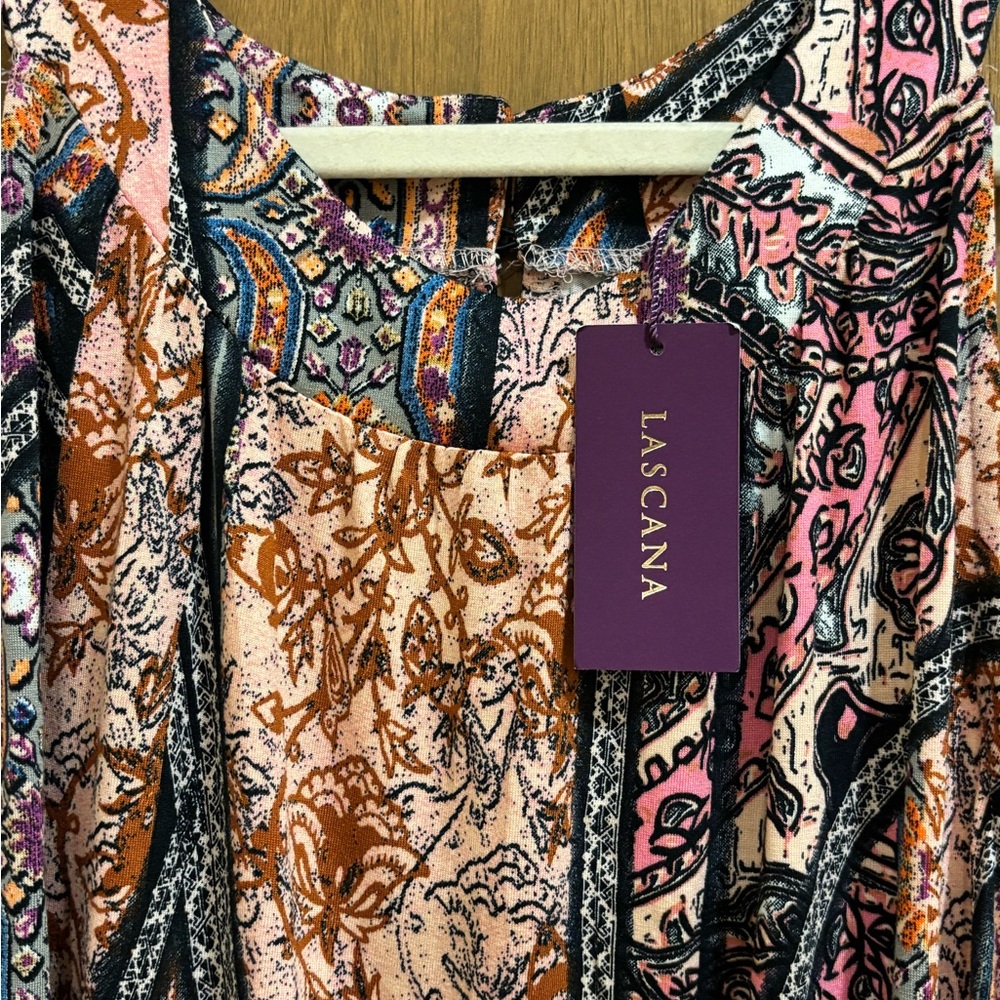 NWT Lascana Boho Sleeveless Mixed Pattern Mini Dress size 8 - Picture 5 of 8